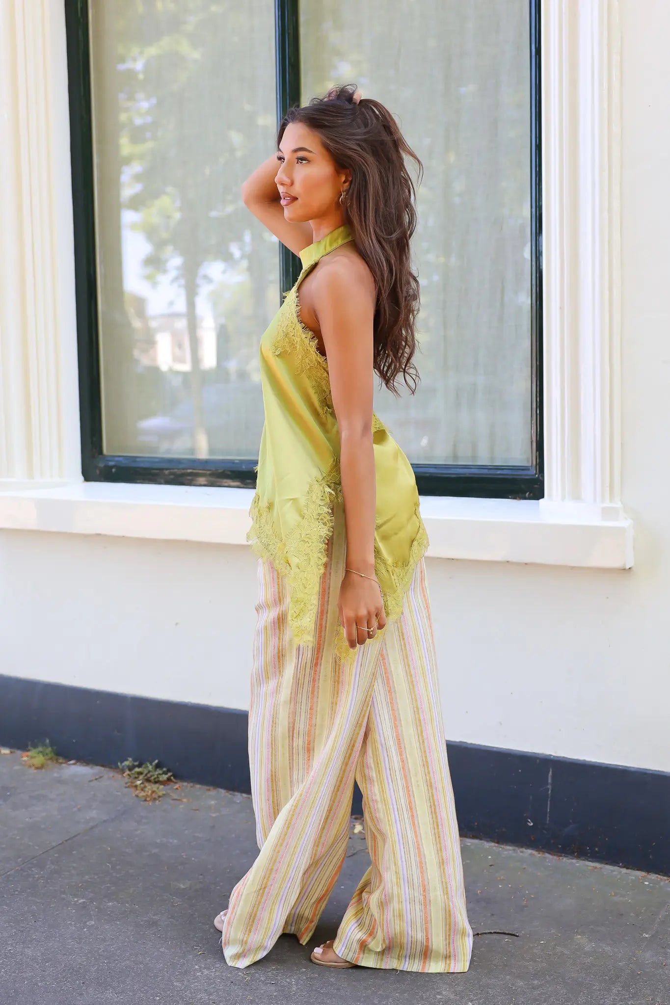 Halter Top Satijn Groen