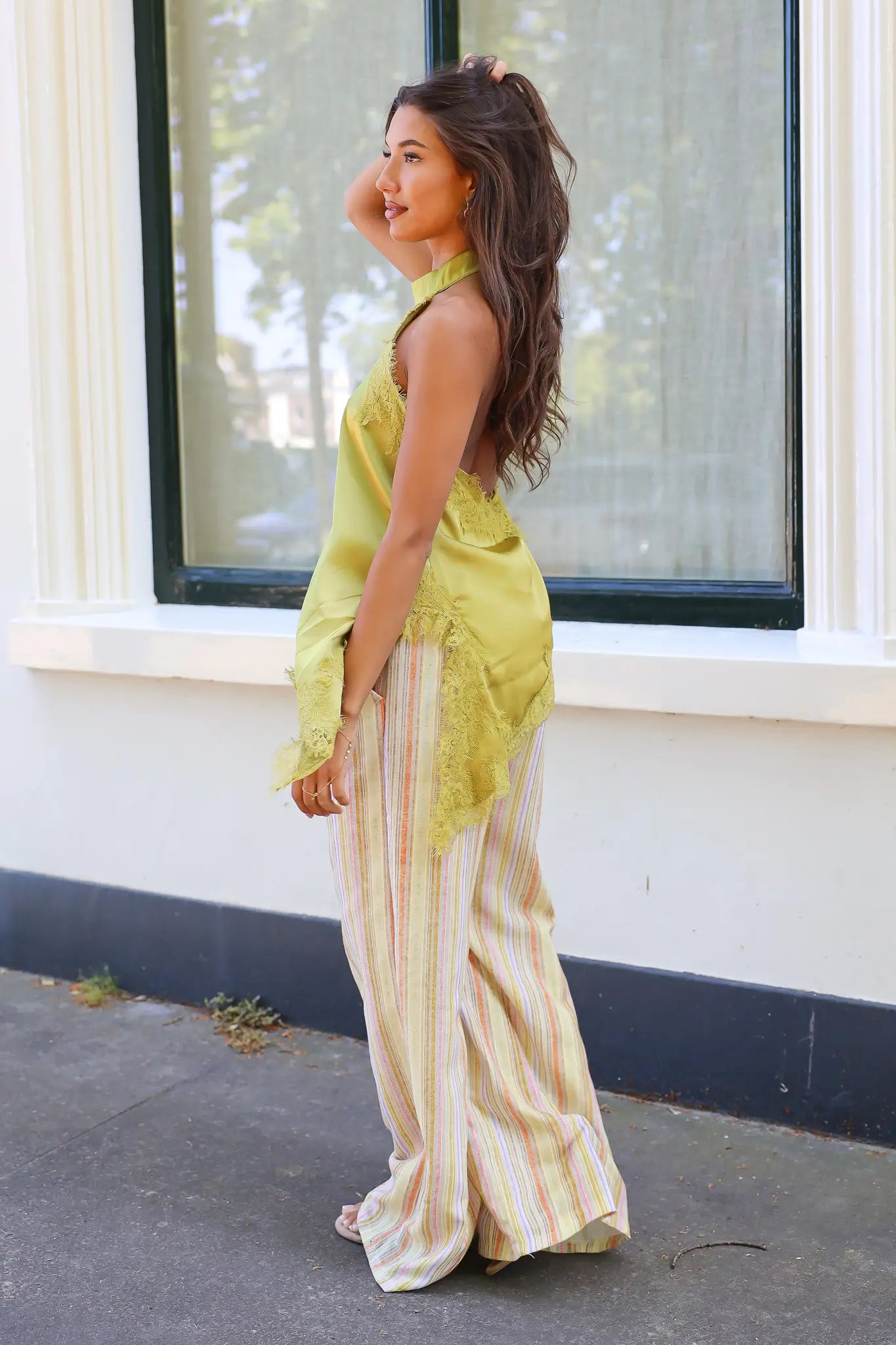 Halter Top Satijn Groen