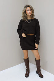 Gebreid Rokje Donker Bruin