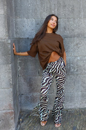 Broek See Through Zebra Zwart