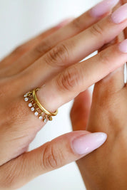 Ring Hangende Steentjes Goud