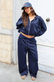 Jogger Set Zip Hoodie Donker Blauw