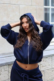 Jogger Set Zip Hoodie Donker Blauw