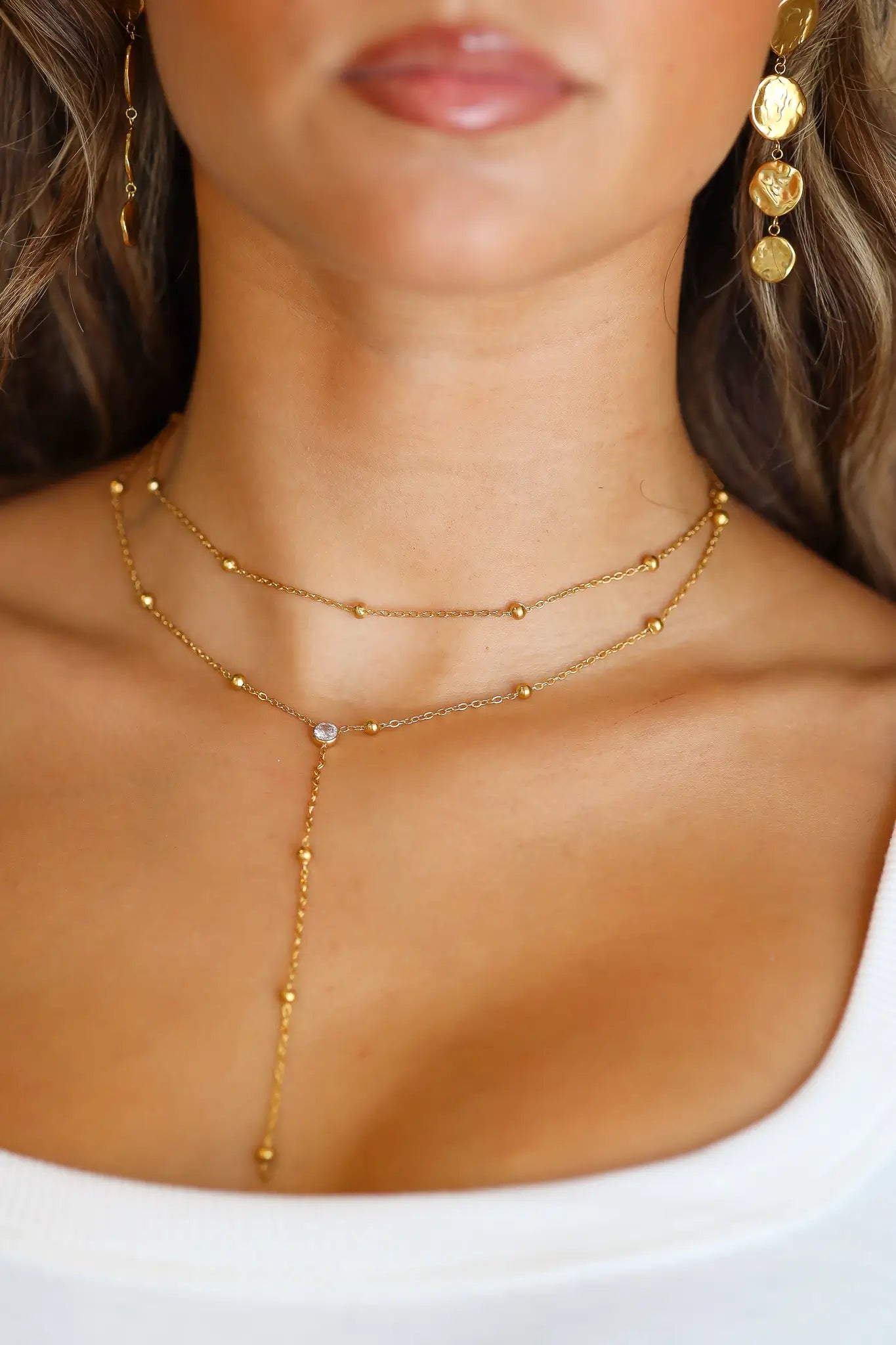 Ketting Layered Drop Goud