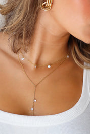 Ketting Crystal Drop Goud