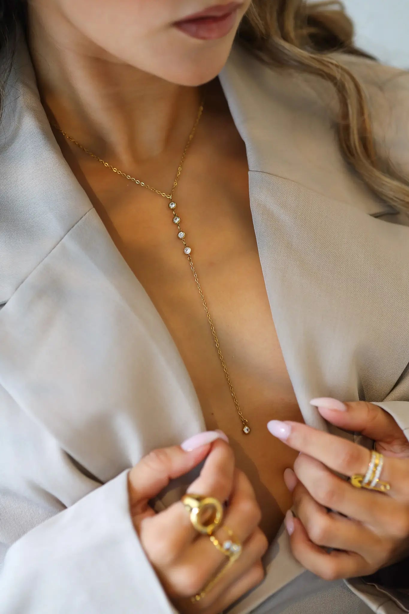 Ketting Line Drop Goud