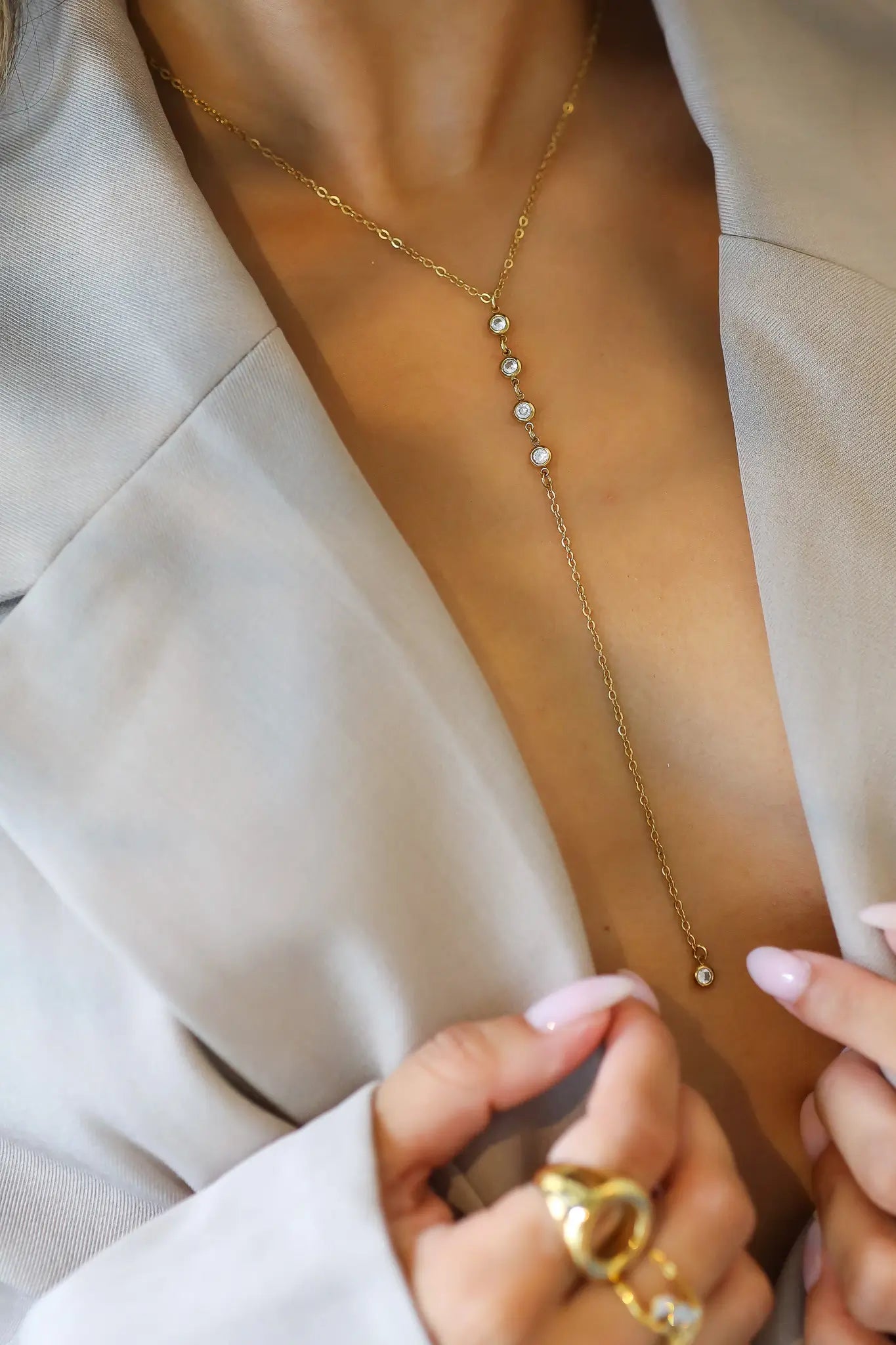 Ketting Line Drop Goud