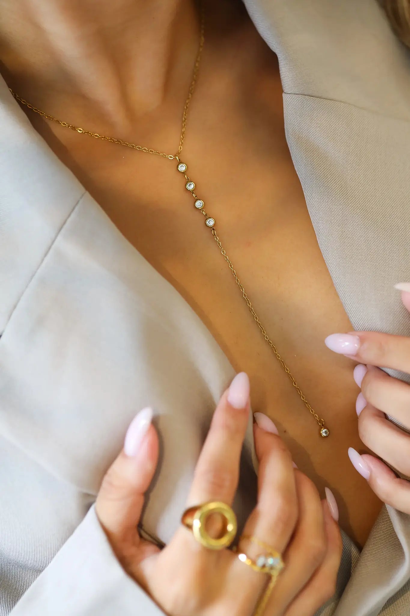 Ketting Line Drop Goud
