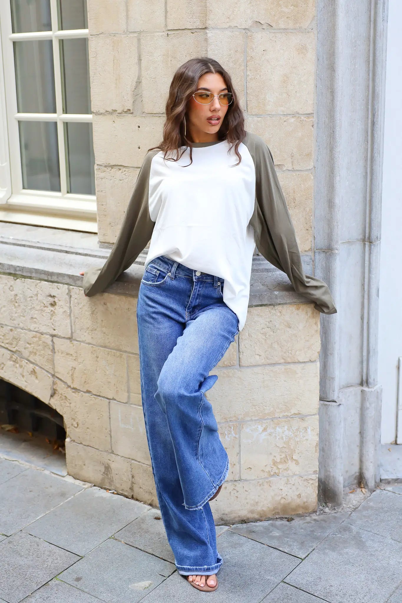 Extra Tall Wide Leg Jeans Blauw 7437-1