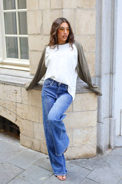 Extra Tall Wide Leg Jeans Blauw 7437-1