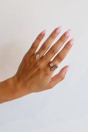 Ring Statement Rechthoek Goud