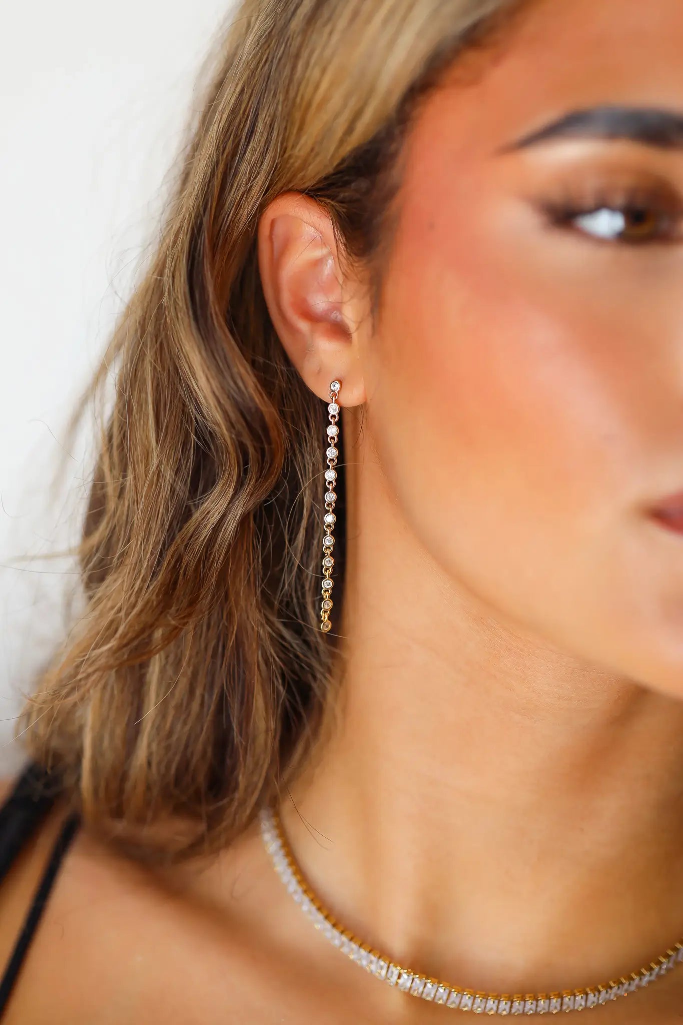 Oorbellen Hangende Diamantjes Goud