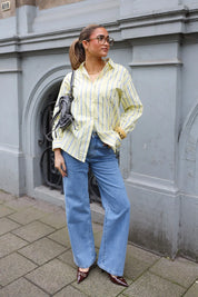 Blouse Gestreept Geel/Blauw