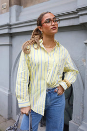 Blouse Gestreept Geel/Blauw