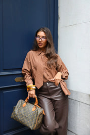 Blouse Stropdas Bruin