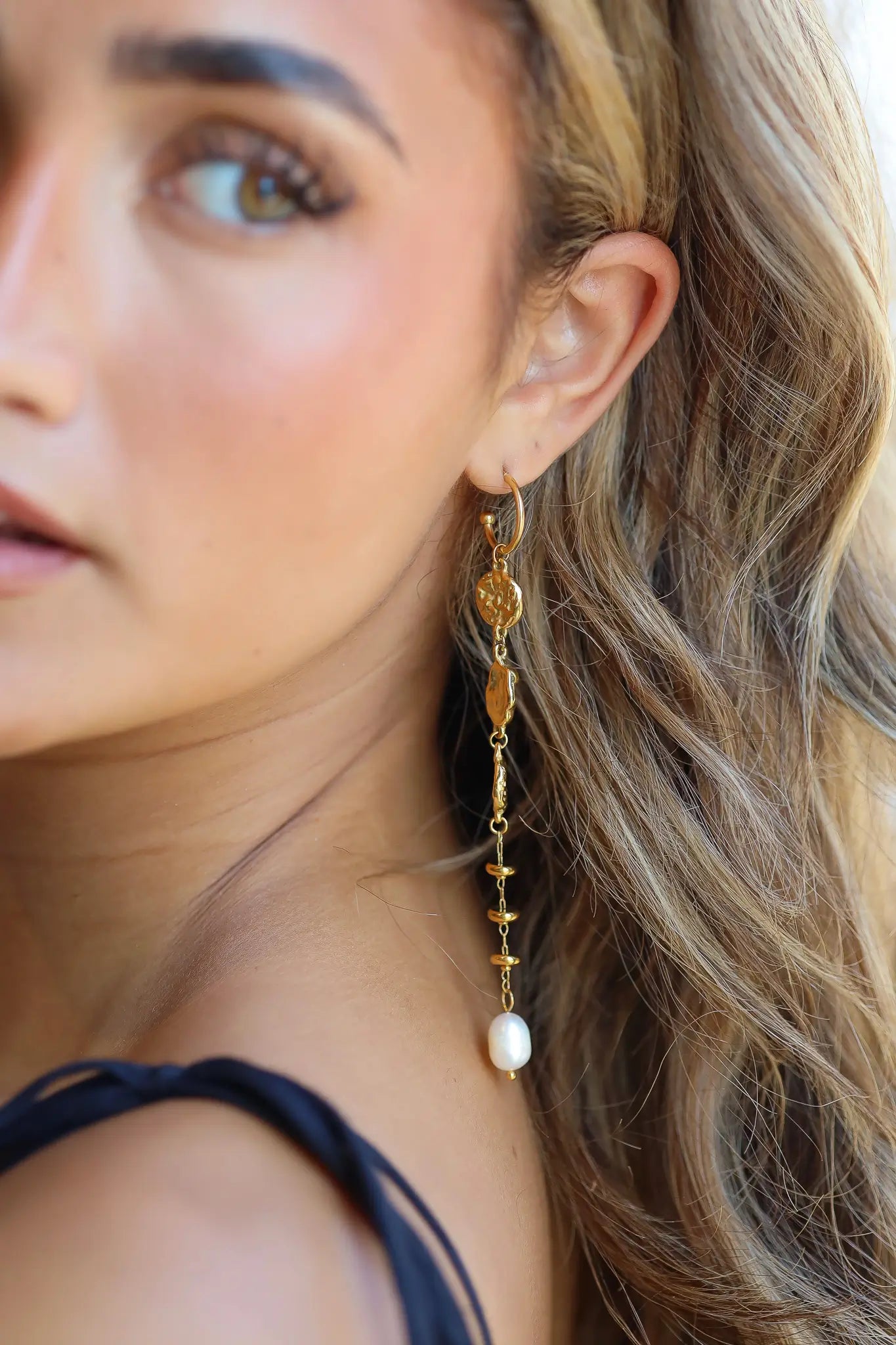 Oorbellen Coin Pearl Goud