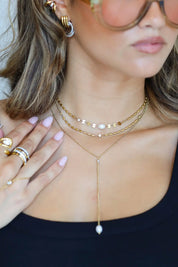Ketting Layered Pearl Goud