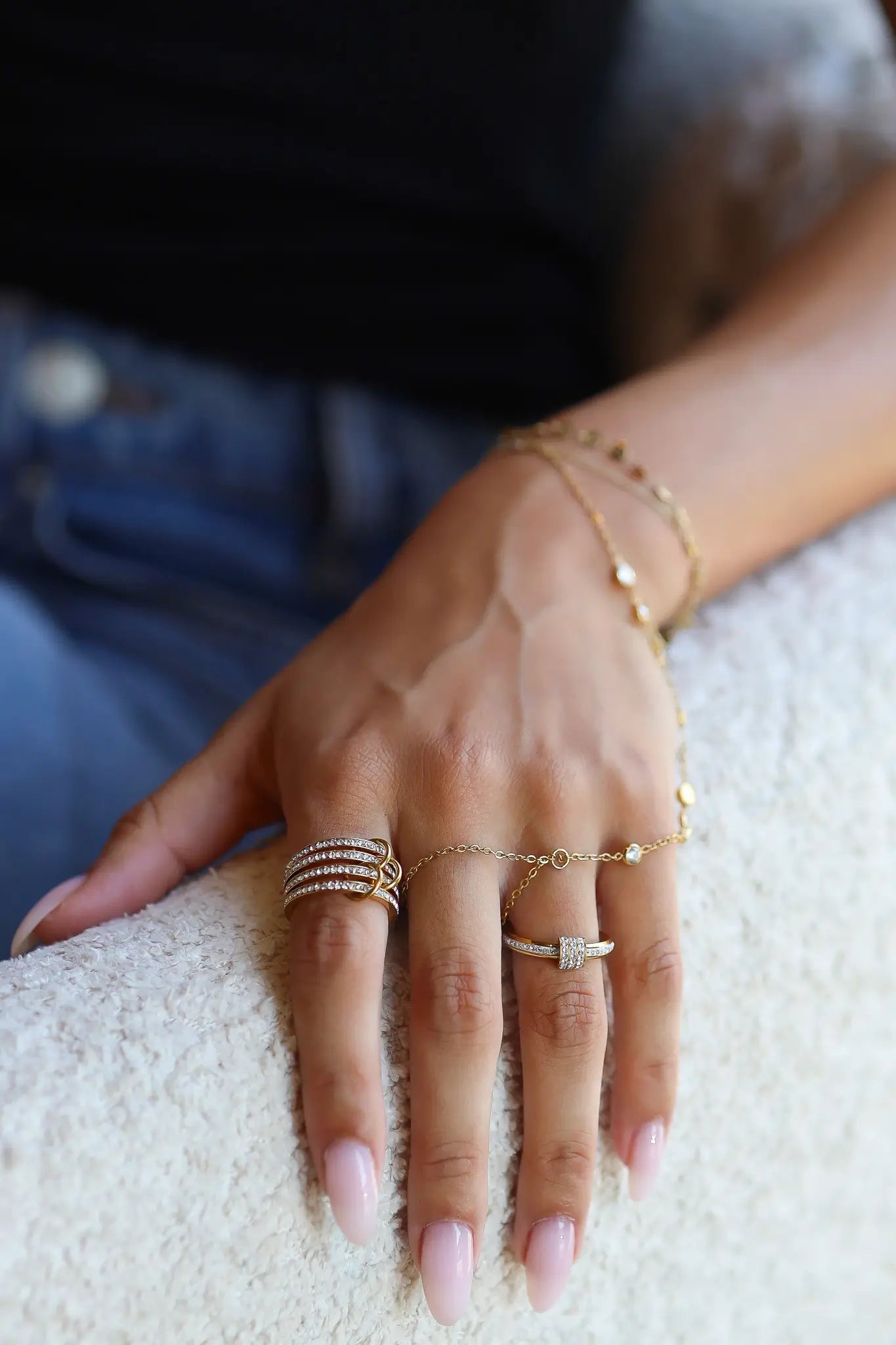 Ring Crystal Line Goud