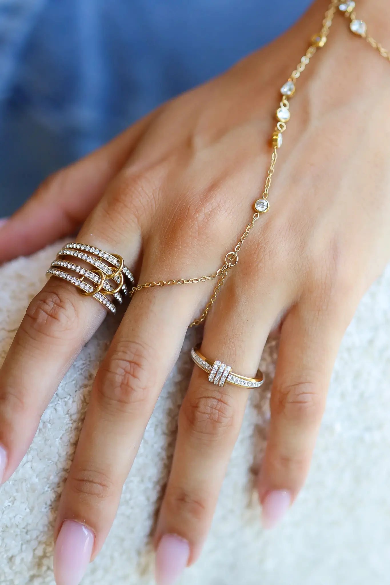 Ring Crystal Line Goud