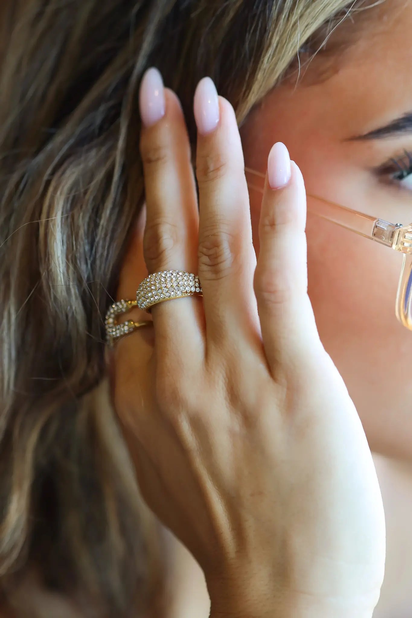 Ring Bold Strass Goud