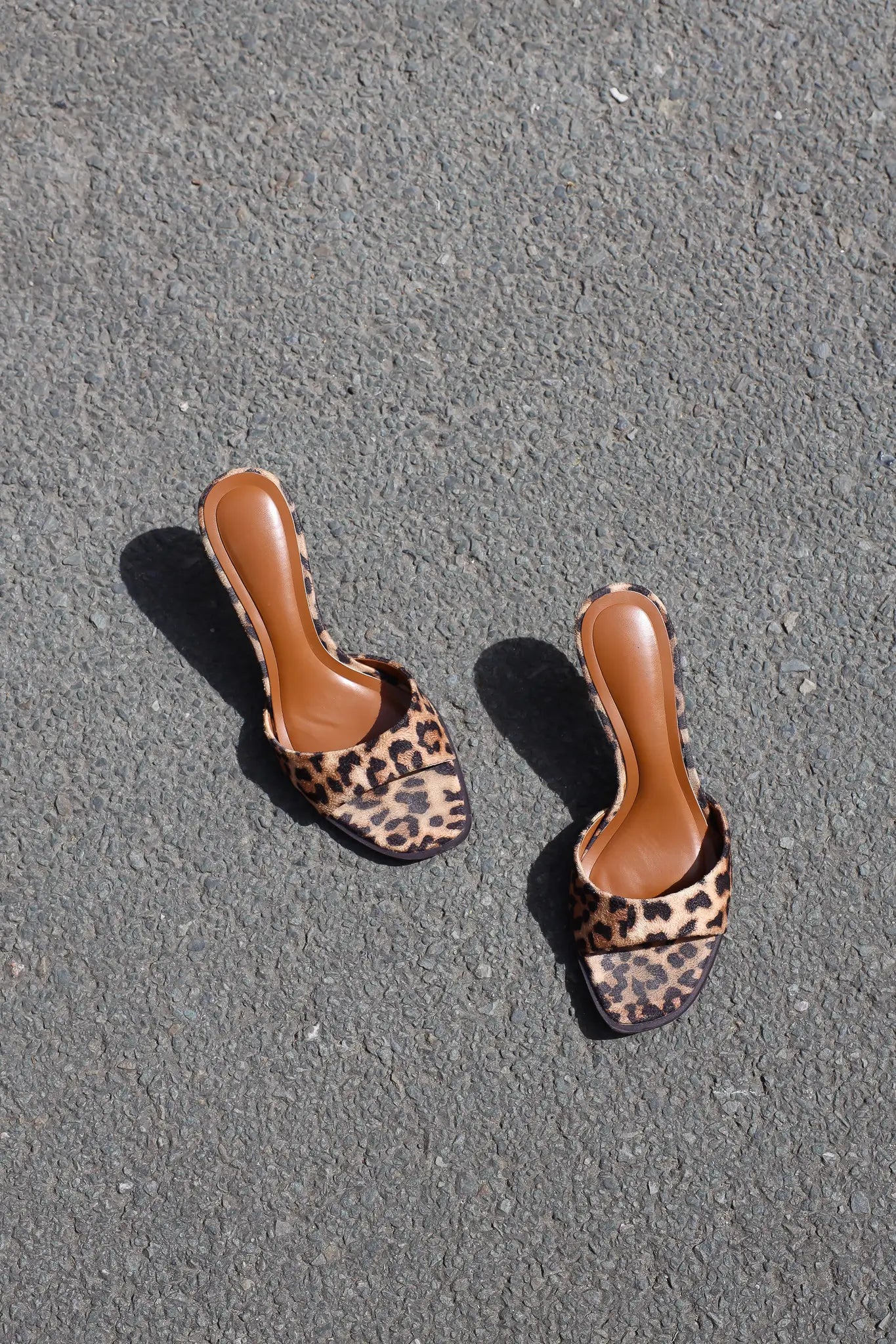 Muiltjes Leopard Print Hak Bruin