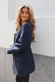 Atelier Series Reworked Blazer Krijtstreep Blauw