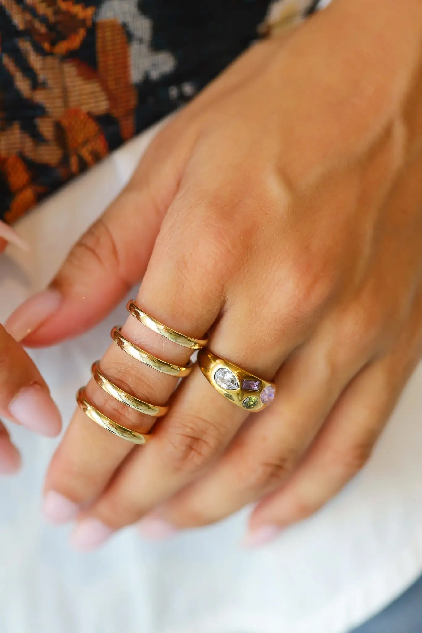 Ring Multi Color Stenen Goud