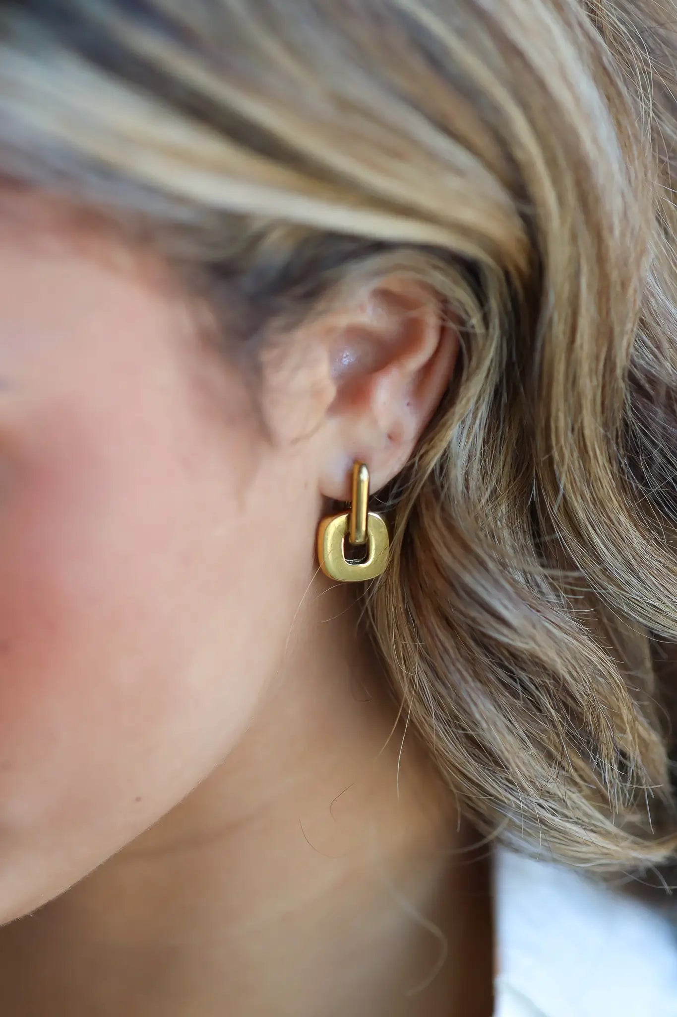 Oorbellen Linked Duo Goud