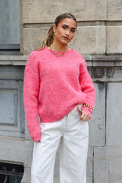 Trui Goud Knoop Schouder Roze