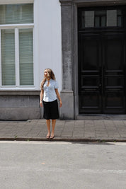 Blouse Knoopjes Pofmouw Blauw