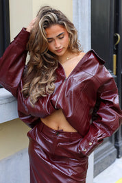 Oversized Lak Jas Bordeaux