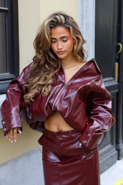 Oversized Lak Jas Bordeaux