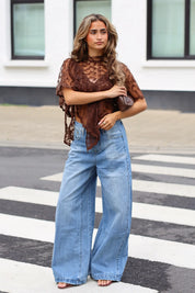 Jeans Back Details Blauw 985