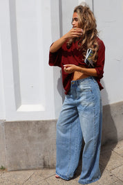 Jeans Back Details Blauw 985