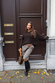 Bermuda Ruit Print Bruin