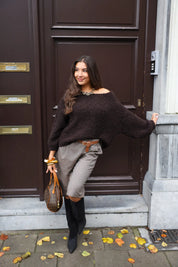 Bermuda Ruit Print Bruin