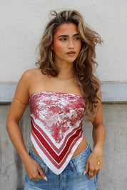 Sjaal Print Bordeaux