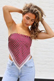 Sjaal Polka Dot Print Bordeaux