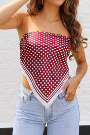 Sjaal Polka Dot Print Bordeaux