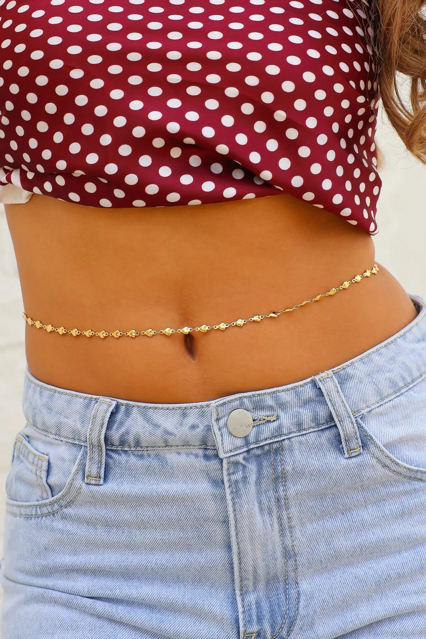 Belly Chain Hartjes Goud