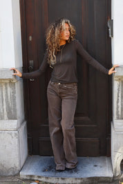 Extra Tall Wide Leg Jeans Bruin 7437-9