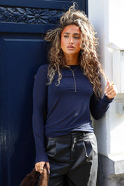 Shirt Ultra Soft Cashmere Donker Blauw