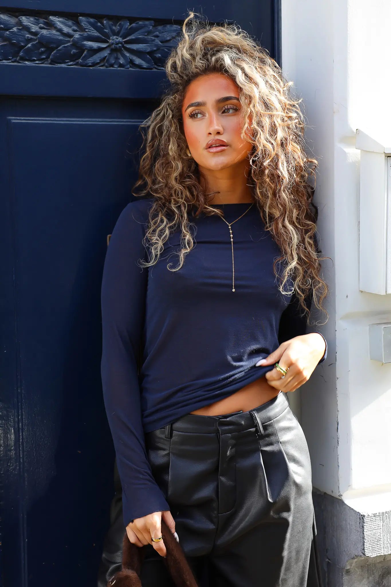 Shirt Ultra Soft Cashmere Donker Blauw