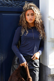 Shirt Ultra Soft Cashmere Donker Blauw