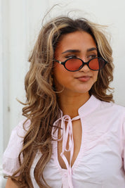 Elise Zonnebril Zwart/Roze