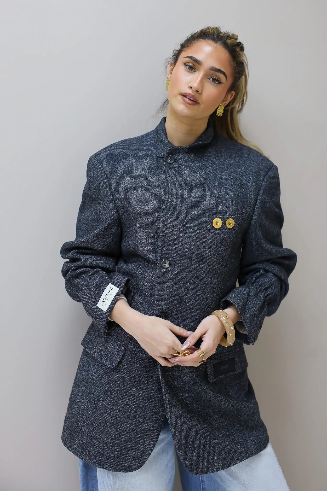 Atelier Series Reworked Designer Blazer Blauw