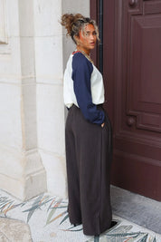 Pantalon Wide Fit Wol Bruin