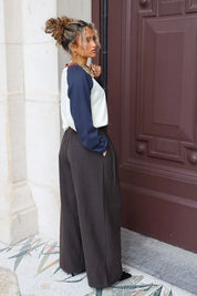 Pantalon Wide Fit Wol Bruin