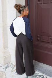 Pantalon Wide Fit Wol Bruin