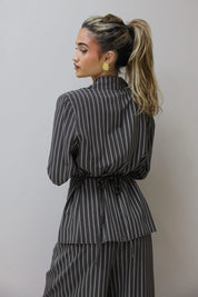 Getailleerde Blouse Gestreept Bruin